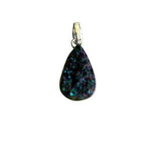 925 Sterling Silver Purple Titanium Drusy Pendant